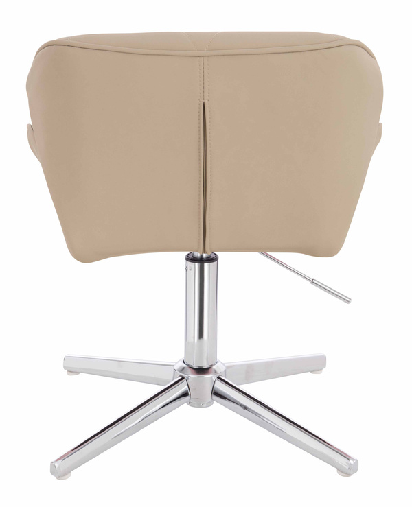 HR111CROSS Krémszínű Műbőr Premium Soft szék krómozott lábbal