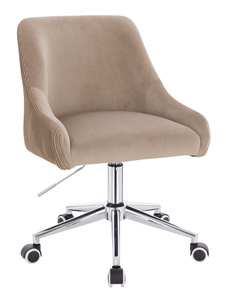 HR920K Latte Modern Velúr Szék Krómozott lábbal