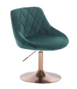 HR1054N Sötétzöld modern velúr szék arany lábbal