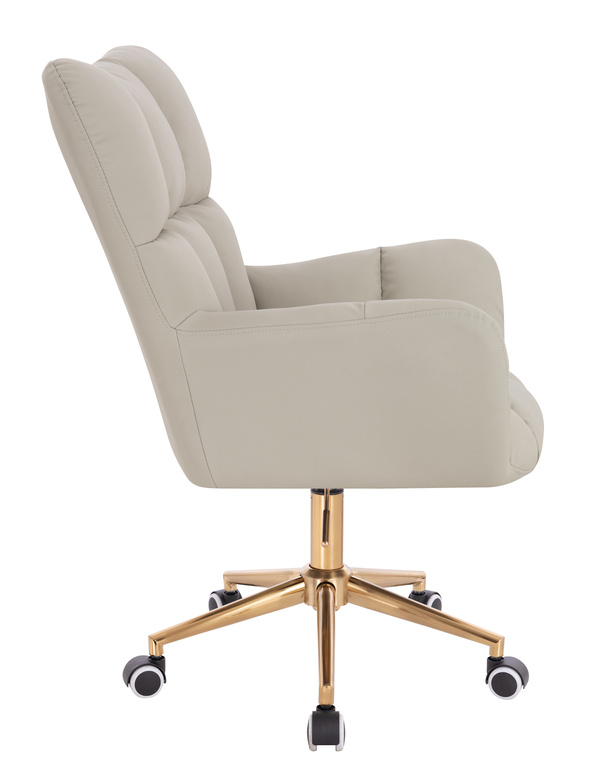 HR650K Ecru Műbőr Premium Soft szék arany lábbal