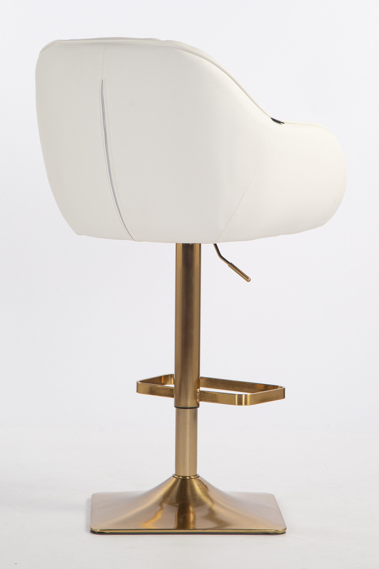 HR2055KW Fehér Modern Műbőr Szék Aany lábbal