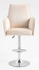 HR280W Krémszínű Modern Velúr Szék Krómozott lábbal