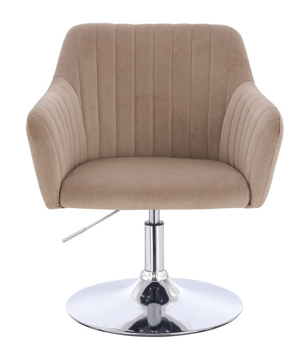 HR190N Latte Modern Velúr Szék Krómozott lábbal