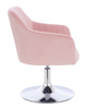 HR190N Púder Rózsaszín Modern Velúr Szék Krómozott lábbal