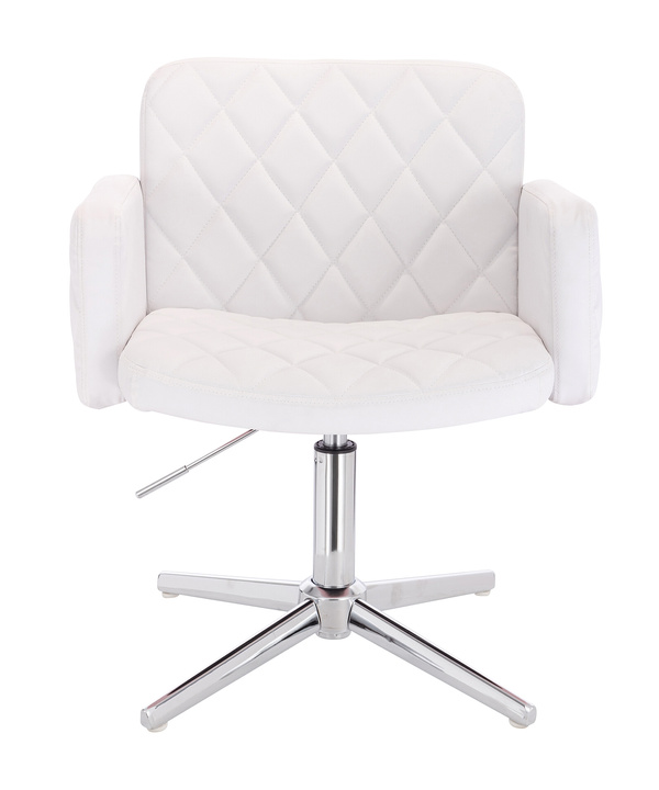 HC802CROSS Fehér Modern Műbőr Szék Krómozott lábbal