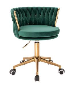 HR450K Sötétzöld Modern Velúr Szék Arany lábbal