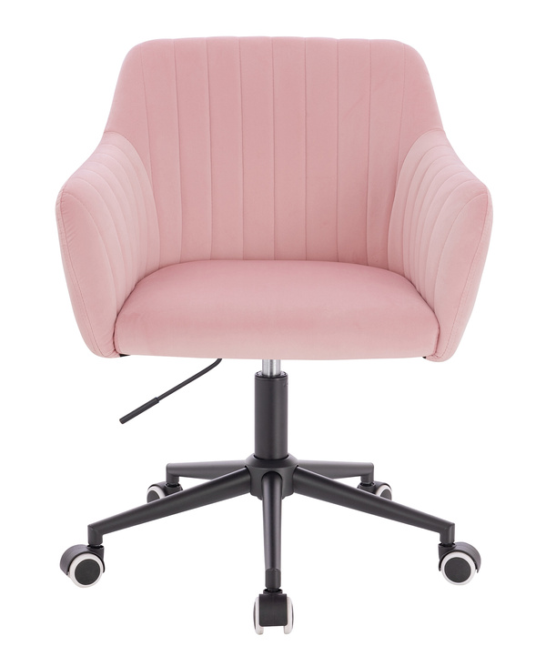 HR190K Púder Rózsaszín Modern Velúr Szék Fekete lábbal