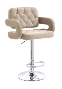 HR8403W Latte modern velúr szék krómozott lábbal