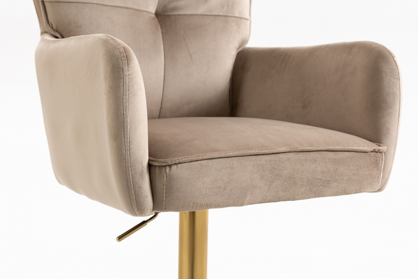 HR250W Latte modern velúr szék arany lábbal