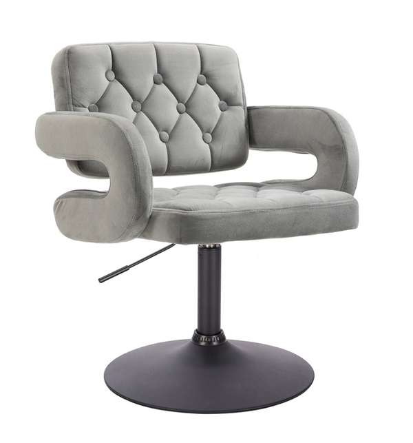 HR8403N Acél modern velúr szék  fekete lábbal