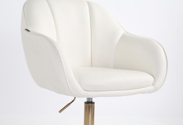 HR2055K Fehér Modern Műbőr Szék Aany lábbal