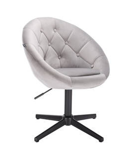 HR8516CROSS Acél modern velúr szék fekete lábbal