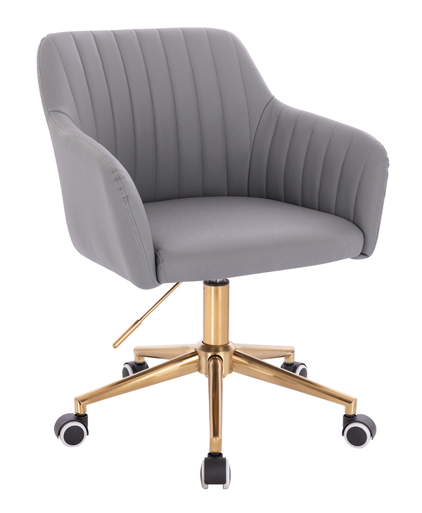 HC190K Szürke Modern Műbőr Szék Arany lábbal
