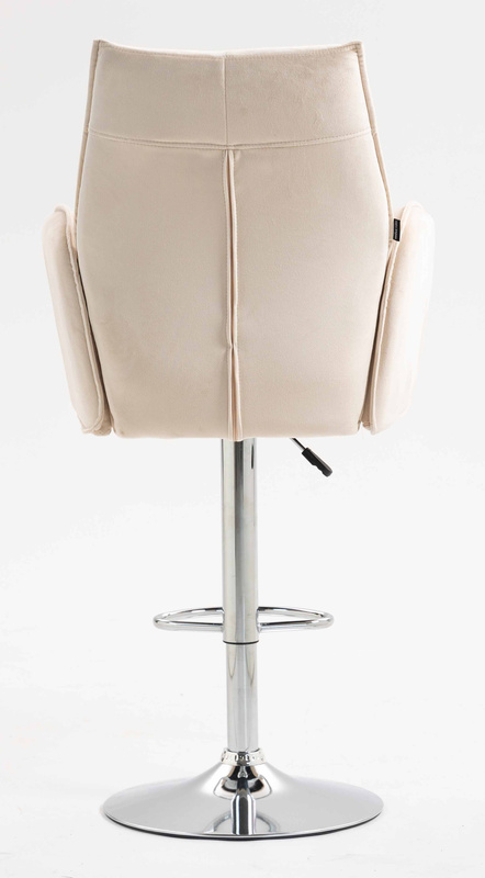 HR280W Krémszínű Modern Velúr Szék Krómozott lábbal