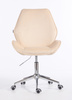 HR350K Krémszínű modern velúr szék krómozott lábbal