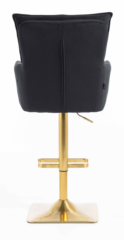 HR250KW Fekete modern velúr szék arany lábbal