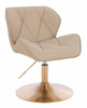 HR111N Krémszínű Műbőr Premium Soft szék arany lábbal