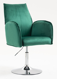 HR280N Sötétzöld Modern Velúr Szék Krómozott lábbal