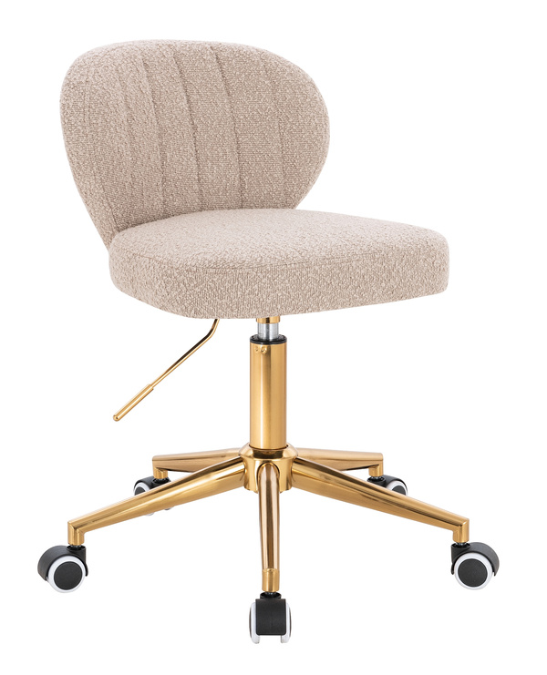 HR193K Latte modern boucle  szék arany lábbal