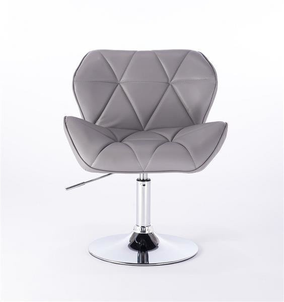 HC111N Szürke modern műbőr szék krómozott lábbal