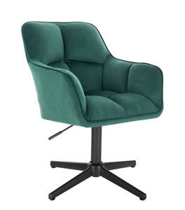HR550CROSS Sötétzöld modern velúr szék fekete lábbal