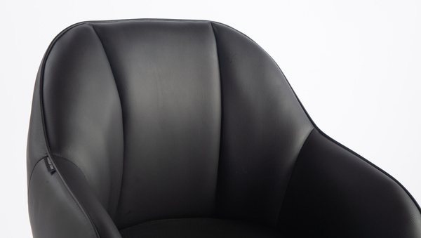 HR2055W Fekete Modern Műbőr Szék Aany lábbal