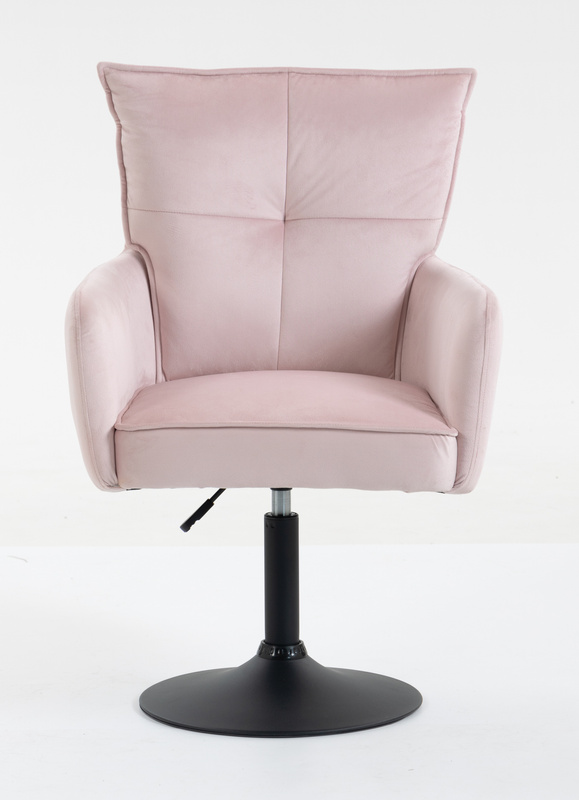 HR250N Púder Rózsaszín modern velúr szék fekete lábbal