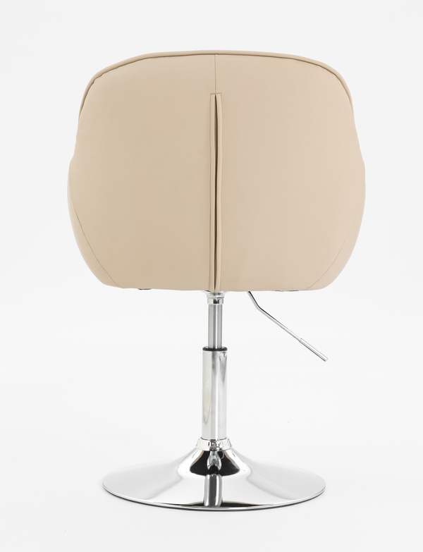 HR2055N Krémszínű Modern Műbőr Szék Krómozott lábbal