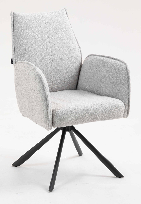HR280 CSILLAGLÁB Szürke modern boucle szék fekete lábbal