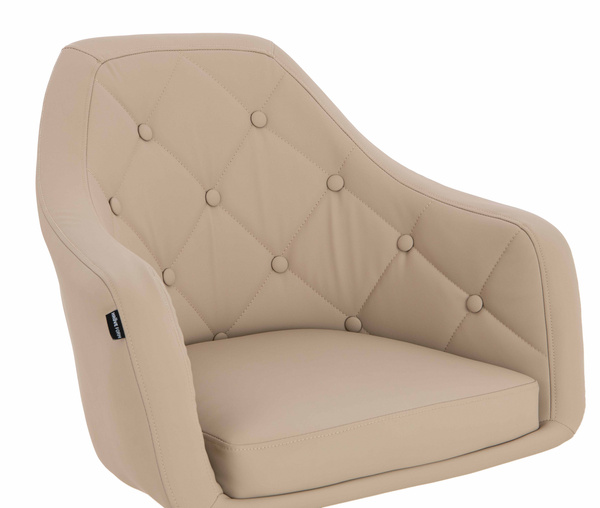 HR831W Krémszínű Műbőr Premium Soft szék Krómozott lábbal