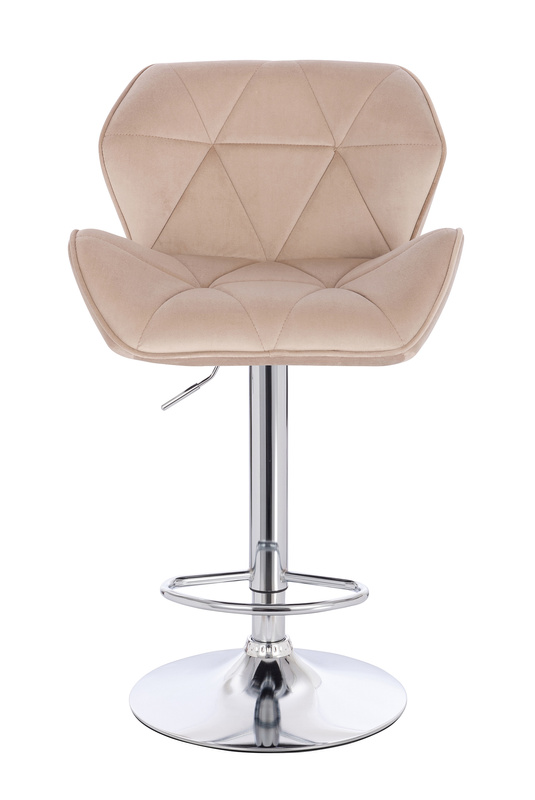 HR111W Latte modern velúr szék krómozott lábbal