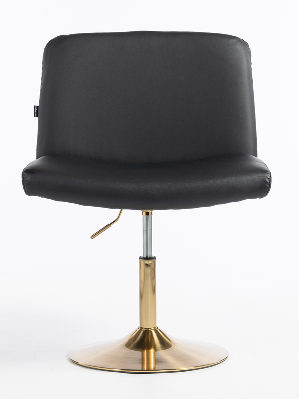 HR150N Fekete Modern Műbőr Szék Arany lábbal