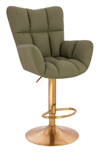 HR650W Khaki Műbőr Premium Soft szék arany lábbal