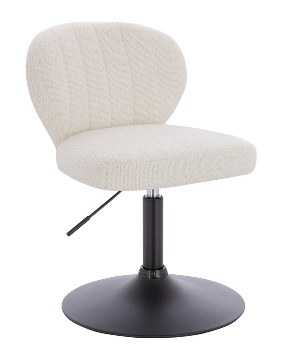 HR193N Krémszínű modern boucle  szék fekete lábbal
