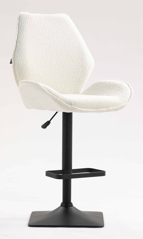 HR350KW Krémszínű modern boucle szék fekete lábbal