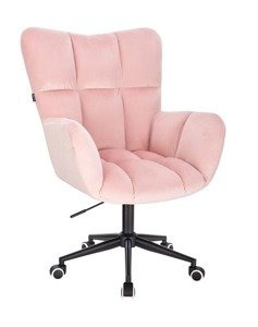 HR650K Púderrózsaszín modern velúr szék fekete lábbal