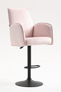 HR280W Puder Rózsaszín  Modern Velúr Szék Fekete lábbal