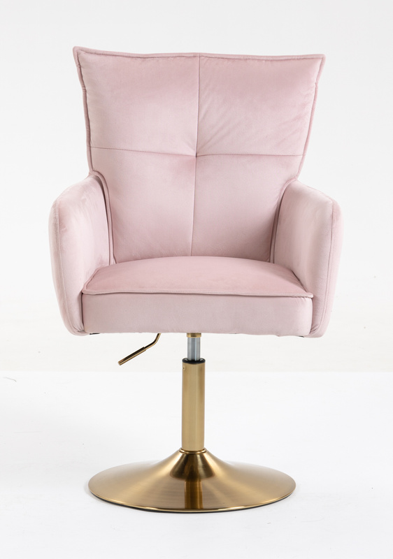 HR250N Púder Rózsaszín modern velúr szék arany lábbal
