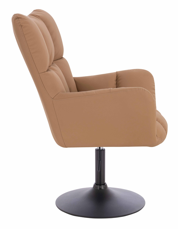 HR650N Karamell Műbőr Premium Soft szék fekete lábbal