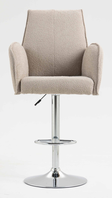 HR280W Latte modern boucle szék krómozott lábbal