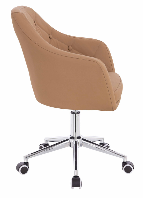 HR831K Karamell Műbőr Premium Soft szék Krómozott lábbal