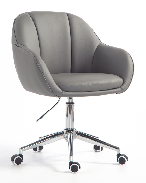 HR2055K Szürke Modern Műbőr Szék Krómozott lábbal
