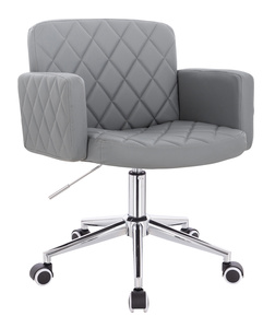 HR802K Szürke Modern Műbőr Szék Krómozott lábbal