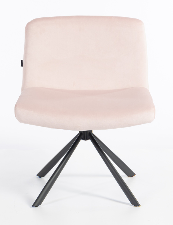 HR150 CSILLAGLÁB Púder Rózsaszín Modern Velúr Szék Fekete lábbal