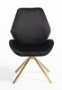 HR350 CSILLAGLÁB Fekete modern velúr szék arany lábbal