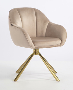 HR2055 CSILLAGLÁB Latte Modern Velúr Szék Arany lábbal