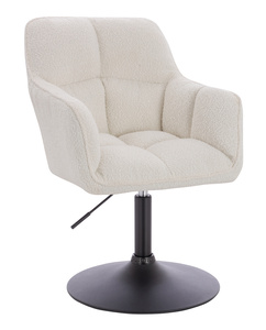 HR550N Krémszínű modern boucle  szék fekete lábbal