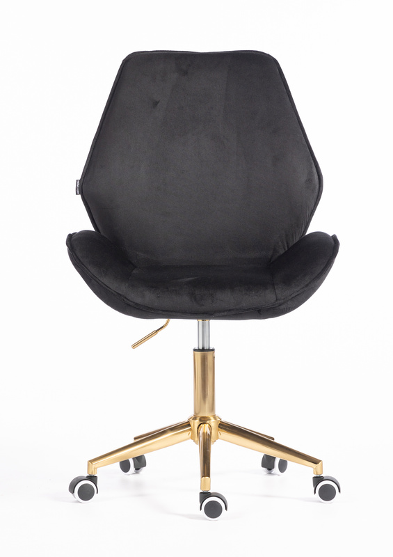 HR350K Fekete modern velúr szék arany lábbal