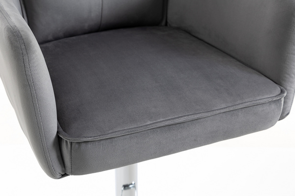 HR250W Grafit modern velúr szék krómozott lábbal
