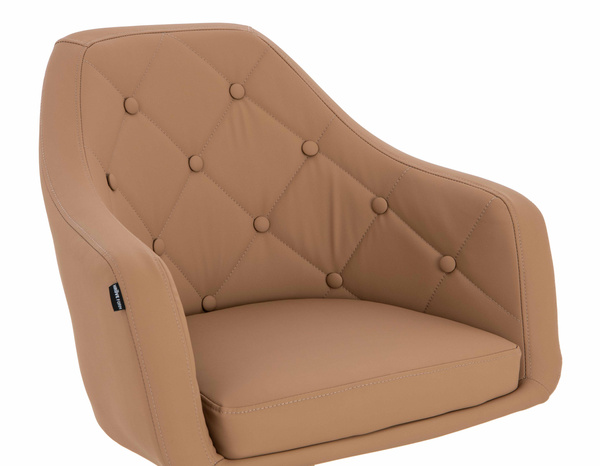 HR831KW Karamell Műbőr Premium Soft szék Arany lábbal